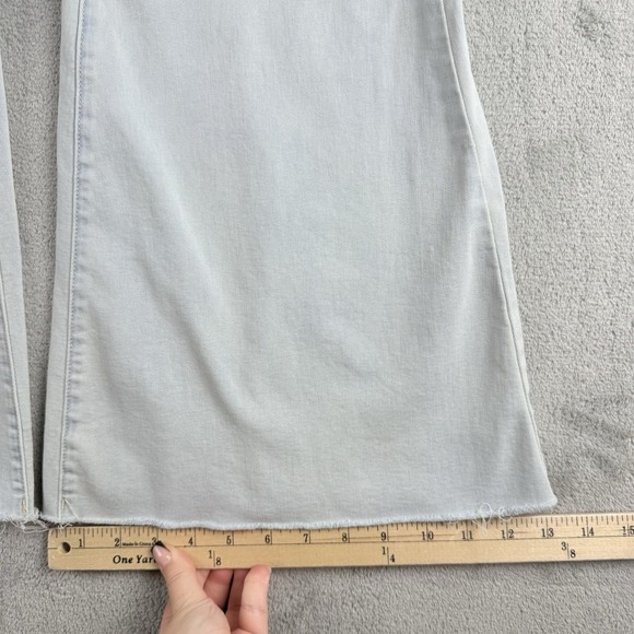 We The Free Jeans Womens 28x26 Blue Denim Super Flare Raw Fray Retro Bell Bottom - Picture 5 of 16